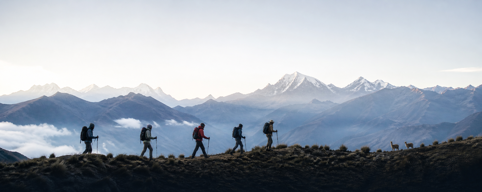 Trekkers en los Andes